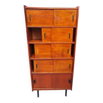 Meuble de rangement à niches en bois, 1960