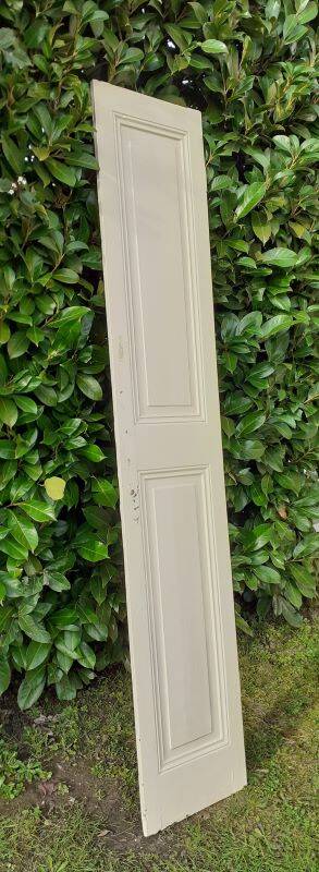 Narrow old paneled molded cupboard door h220x42cm