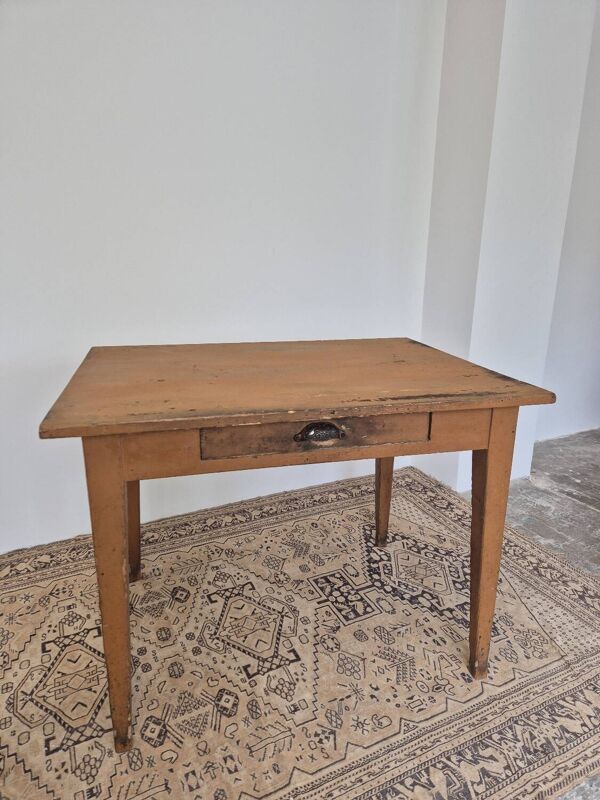 Table de magasin/métier en sapin ancien 1950s -1m