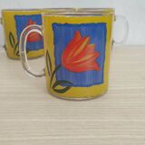 4 luminarc tulip pattern cups