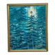 Mid-Century Oil on Canvas “Blue Trees” by Ag Liljardh– Vintage & Framed