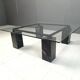 Vintage black marble coffee table by Artedi, 1970s