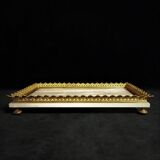 Onyx desk top with brass gallery