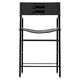 Contemporary classic bar stool with black leather backrest, black rubber metal structure.