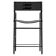 Contemporary classic bar stool with black leather backrest, black rubber metal structure.