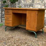 1950s schoolmaster's desk in solid oak