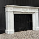 Louis XVI style fireplace in white Carrara marble circa 1880.