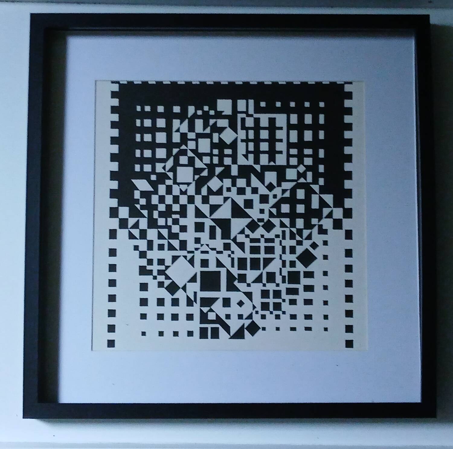 Tableau Vintage Art Optique - Victor Vasarely - Frame 40x40cm