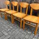 Set of 4 solid pine chairs by Rainer Daumiller circa 1960