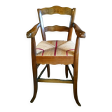 Children's high chair in walnut straw