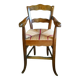 Child's high chair with a rush seat in walnut