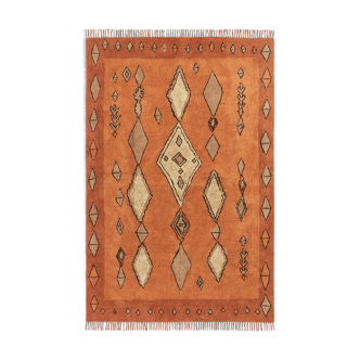 Tapis berbere 200 x 300 cm orange motifs colorés