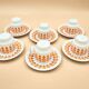 6 Midcentury Porcelain Coffee Cups & Saucers, EPIAG, Czechoslovakia