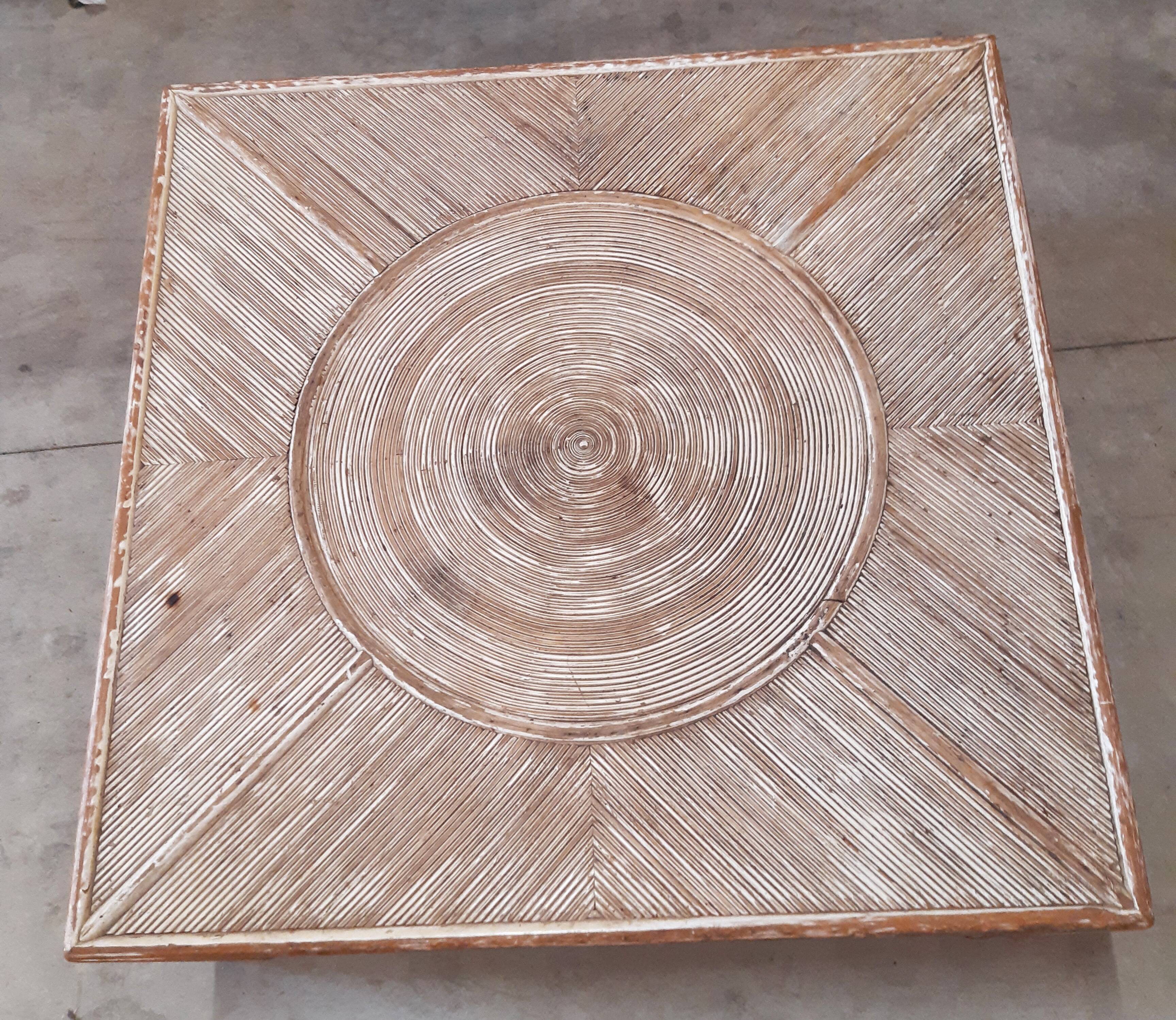Grande table basse rotin