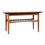 Midcentury Danish extendable coffee table in oak and teak 1960s