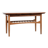 Table basse extensible danoise en chêne et teck, années 1960