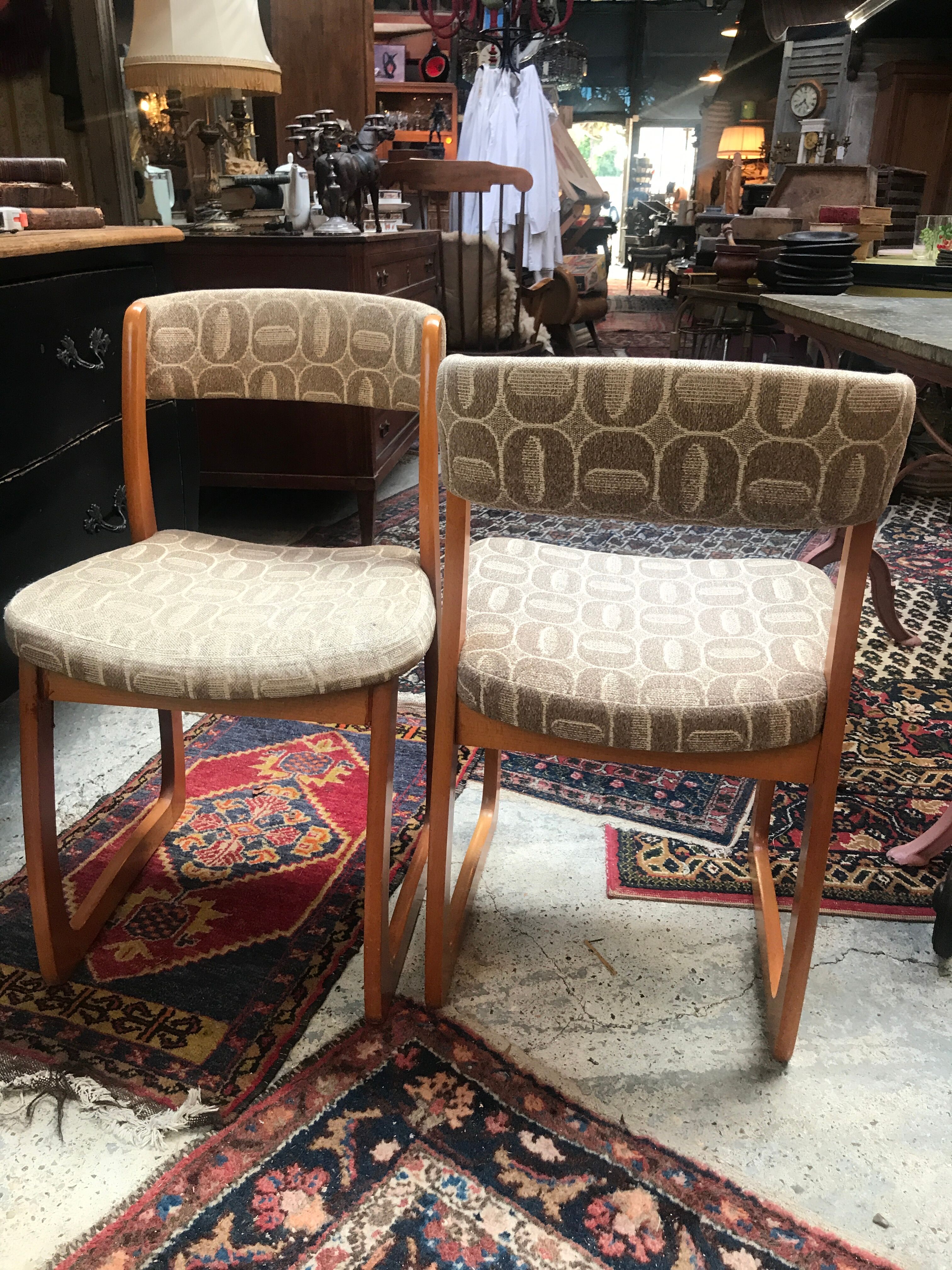 Paire de chaises traîneau 1960 Self