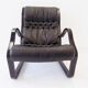 Asko Koivutaru black leather armchair by Esko Pajamies