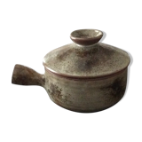 Vintage stoneware saucepan with lid