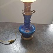 Old large ceramic lamp cracked globe + glass tube H 59 cm TBE