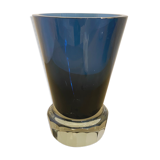 Cut crystal vase signed