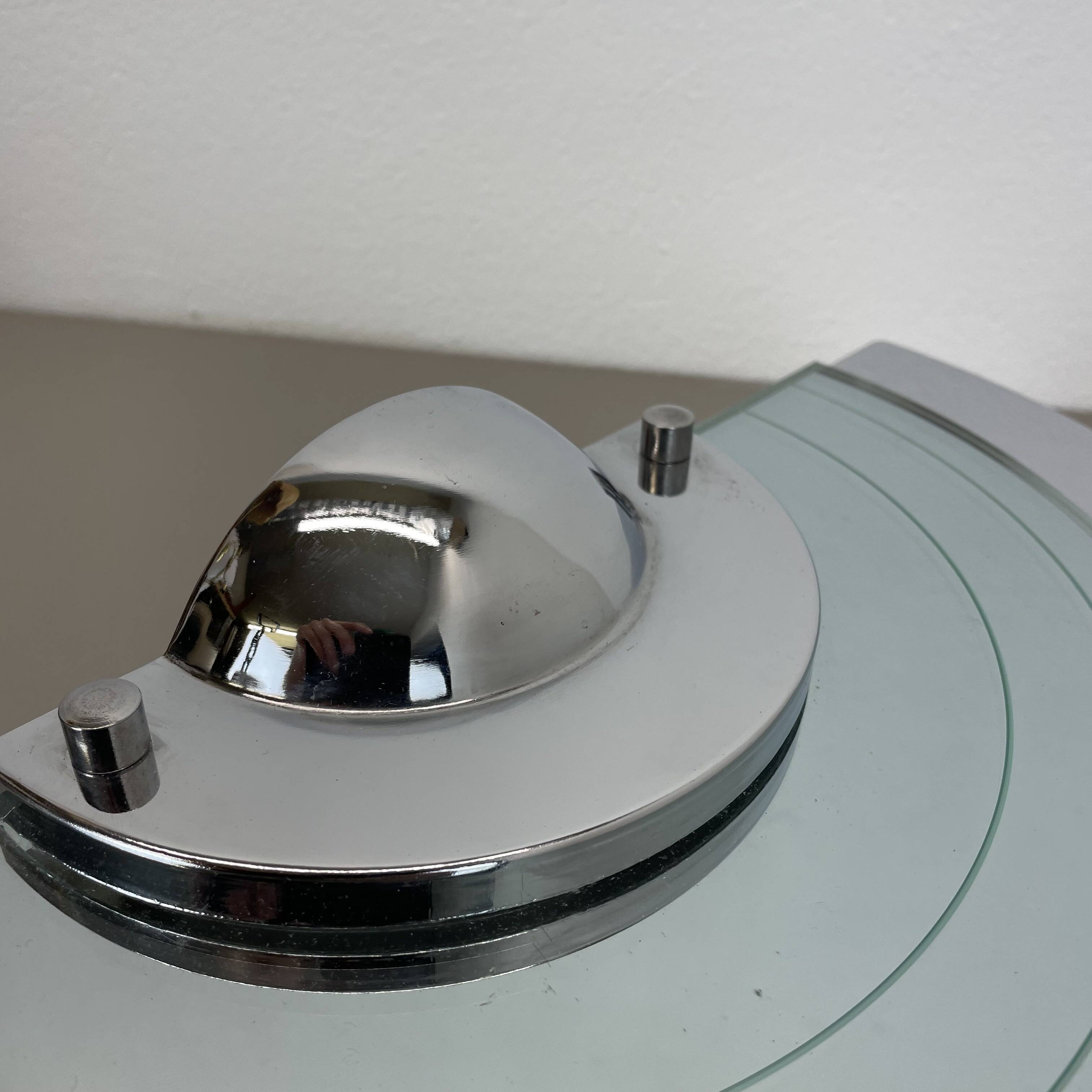 mirror glass post modern wall light by Hustadt Leuchten, 1980s