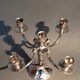 Chandelier à 5 bougies en métal argenté, Angleterre 1960
