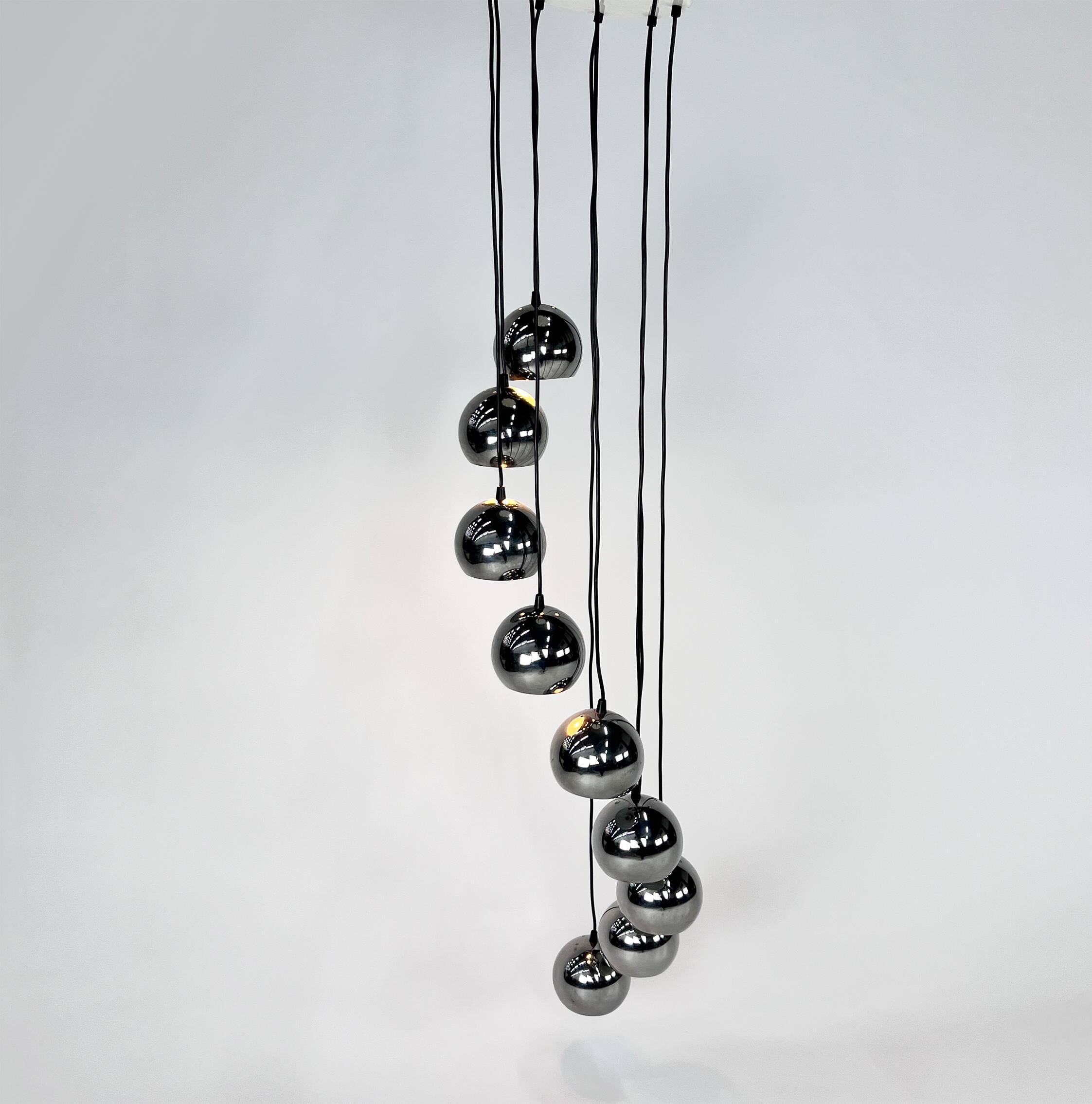 Mid Century Chrome Cascade Chandelier, 1960s