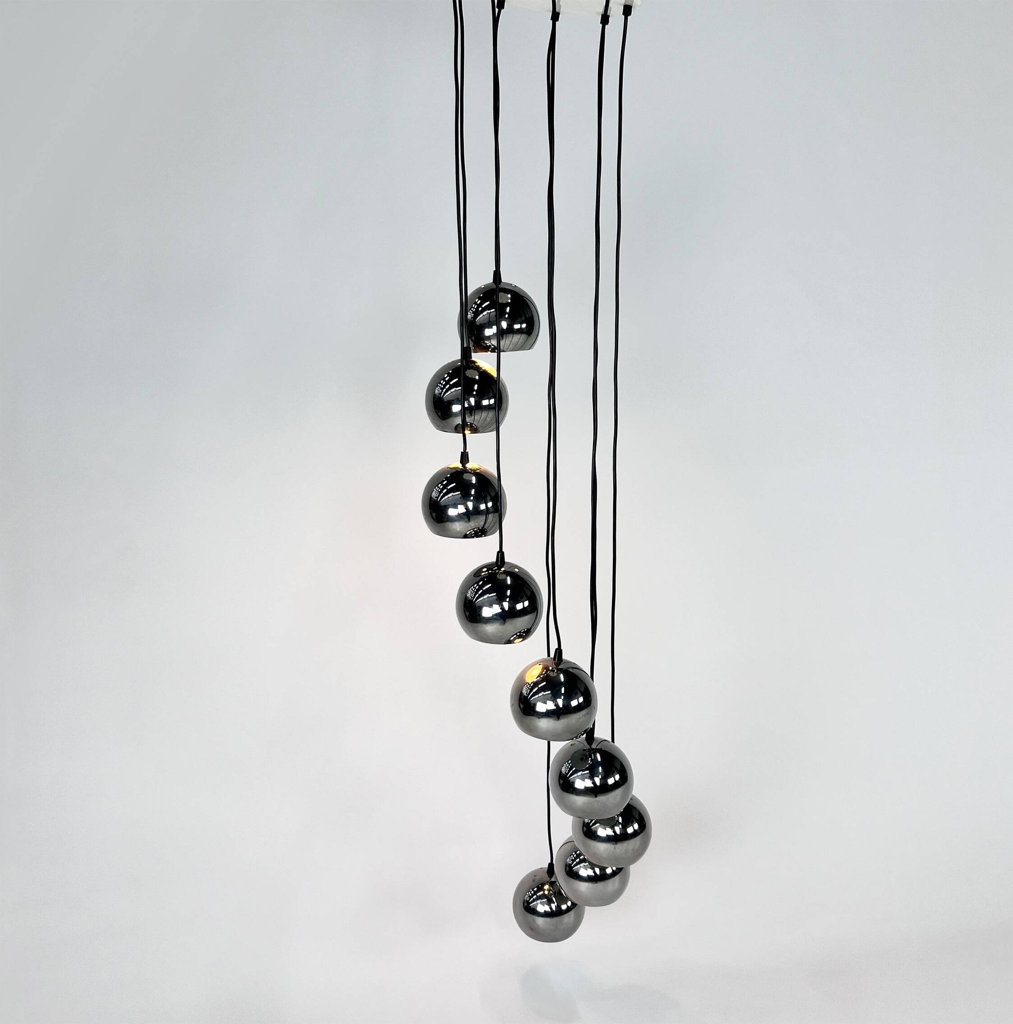Lustre Cascade Mid Century en Chrome, 1960s