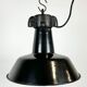 Industrial Black Enamel Factory Lamp with Cast Iron Top, 1960s