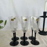 Six vintage champagne glasses Luminarc Octime 70s-80s