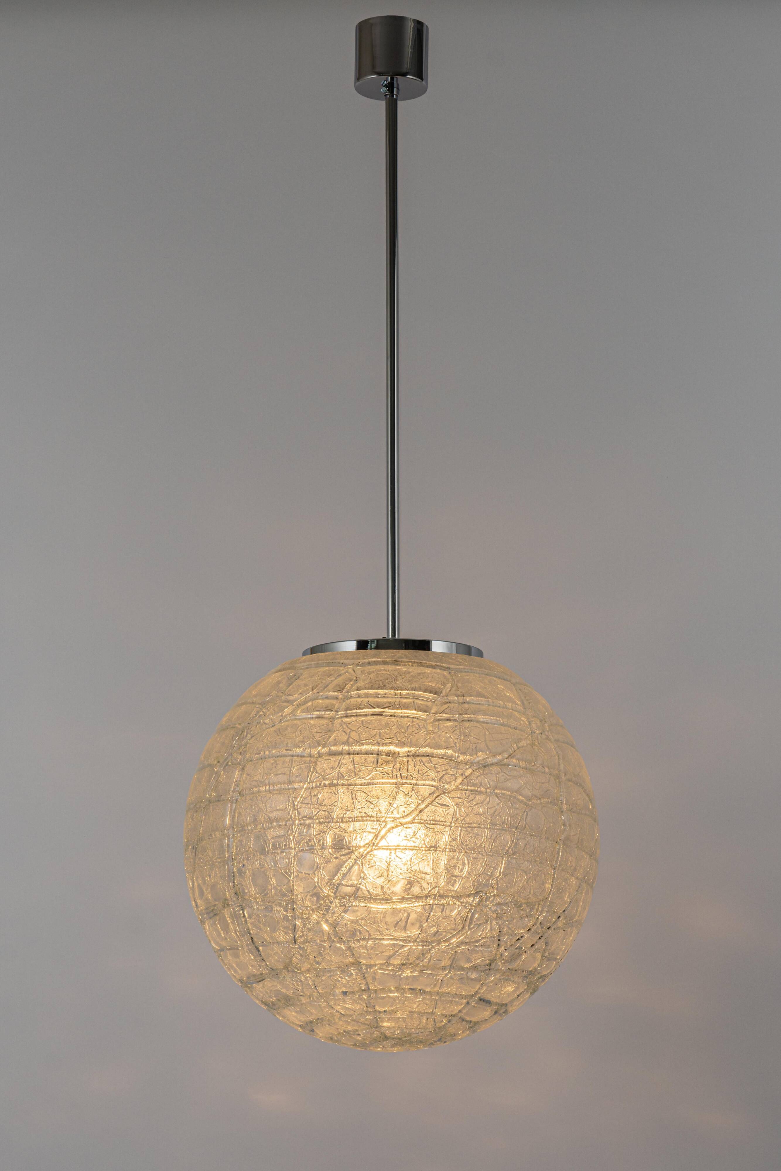 Large Murano ball pendant light by Doria, Germany, 1970s.