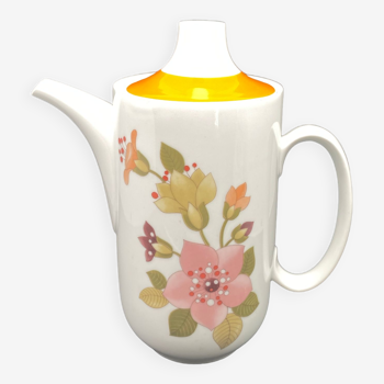 Cafetière/théière Vintage Fleurs tons verts et orange– MOCA10