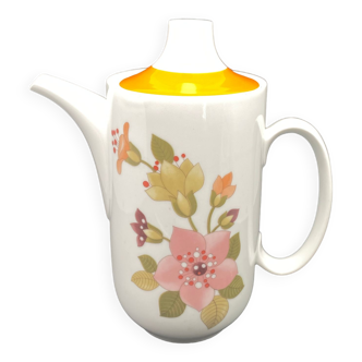 Cafetière/théière Vintage Fleurs tons verts et orange– MOCA10