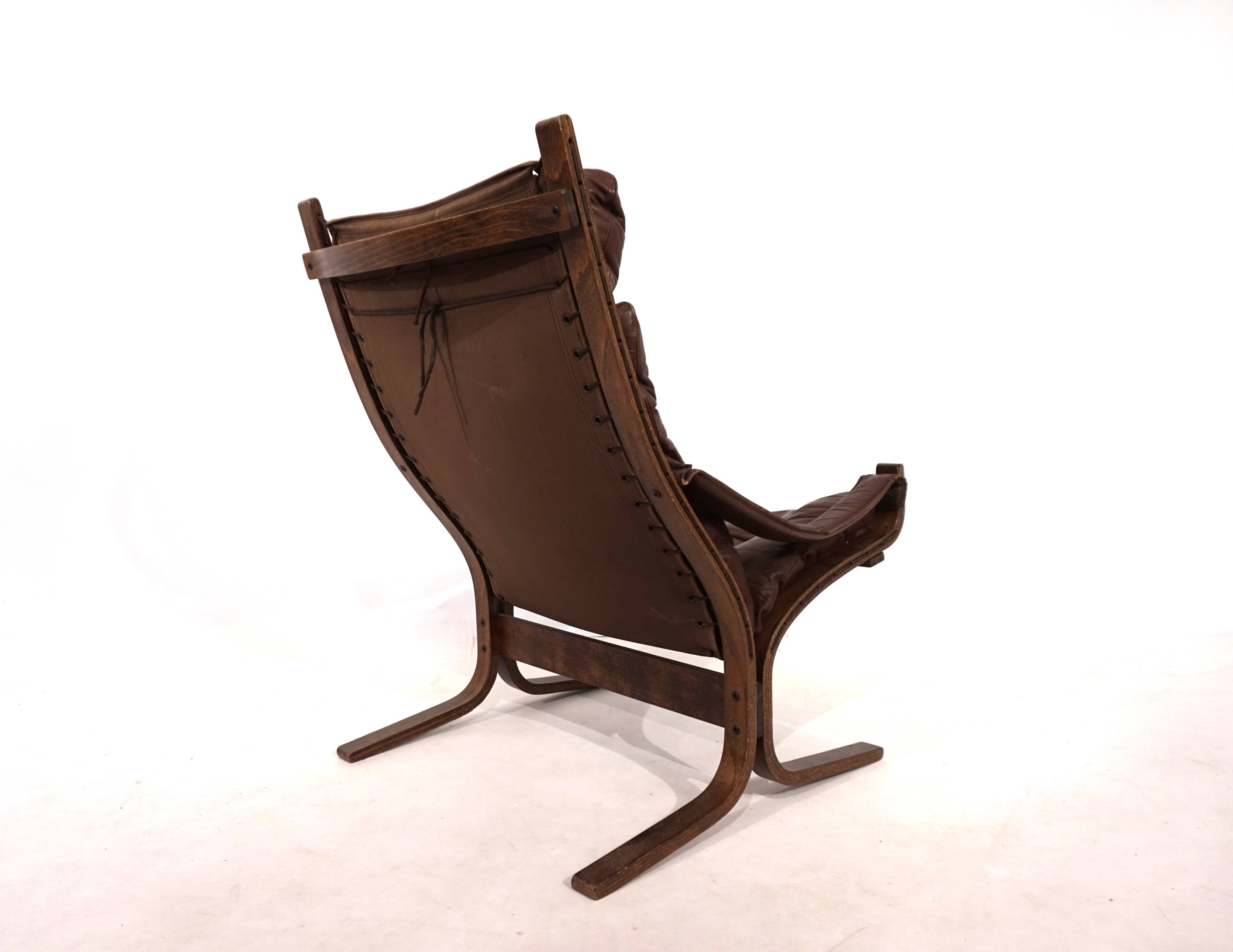 Westnofa Siesta leather lounge chair by Ingmar Relling, 1960