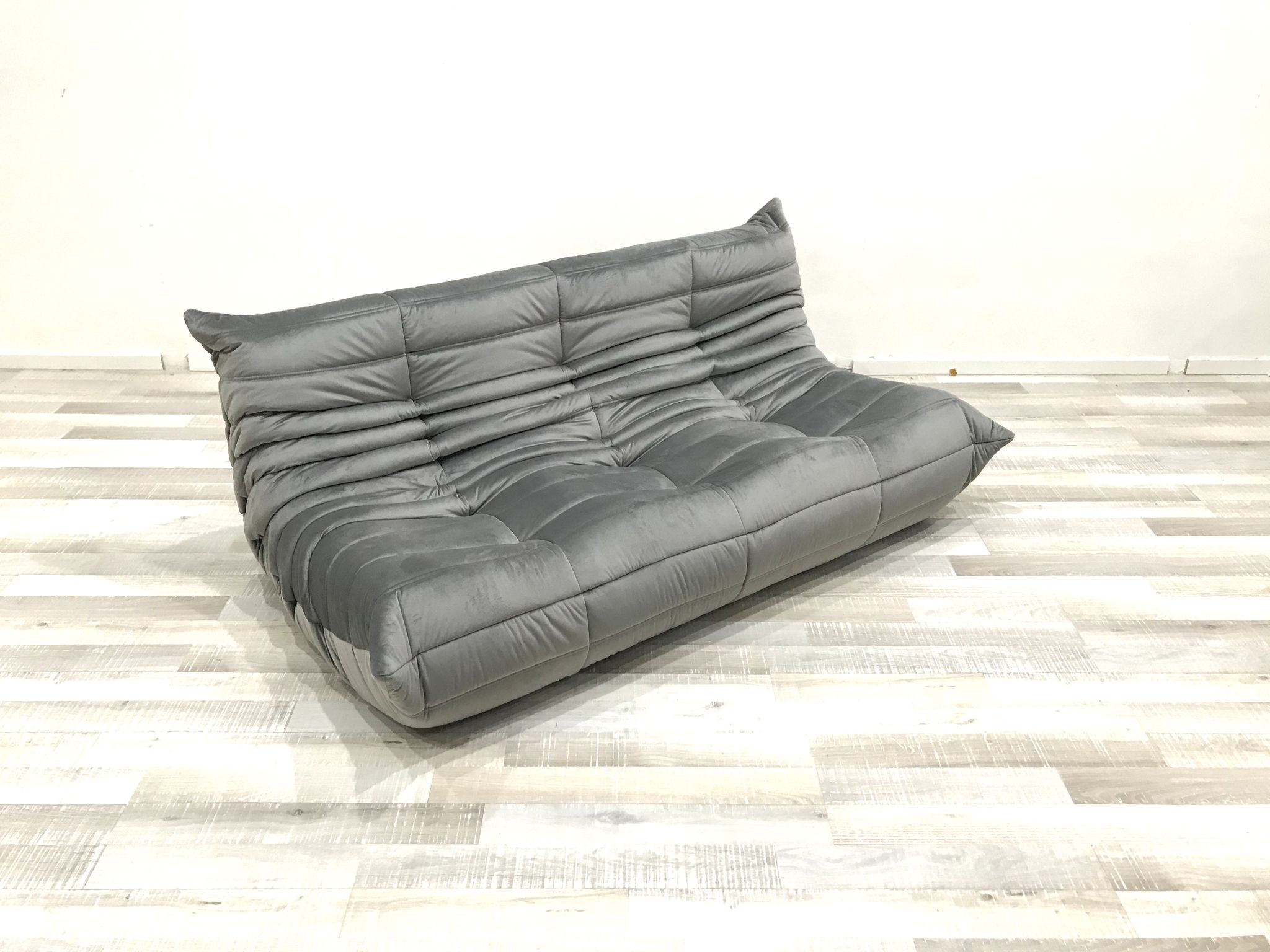 Togo in grey velvet by Michel Ducaroy for Ligne Roset