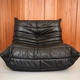 Togo armchair driver by Michel Ducaroy for roset line, black leather edition 1970