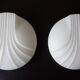 Set of 2 Hillebrand Art Deco shell opal glass wall lamps, 1960