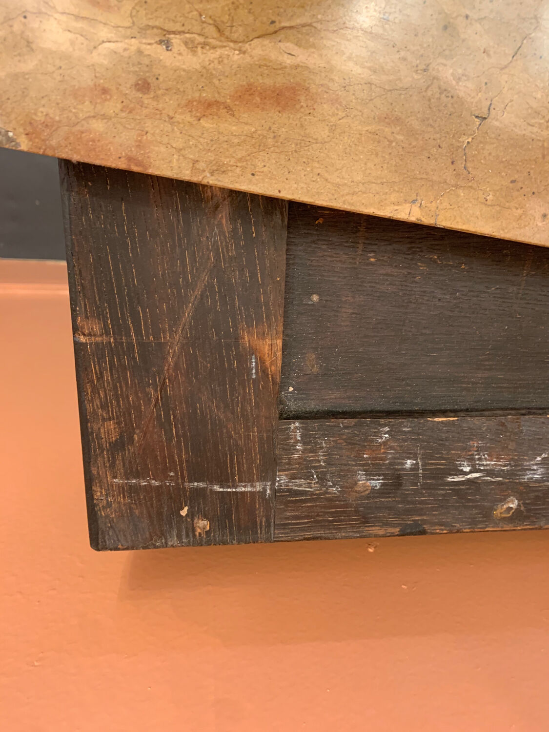 Chest of drawers tomb black patina Louis XV style