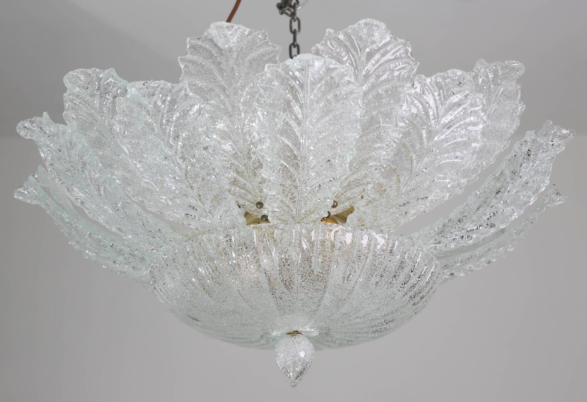 Taormina, Large Size Murano Clear trasparent Vintage Glass Ceiling Light, 1