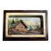 Tableau alpin vintage en bois sculpté et peint