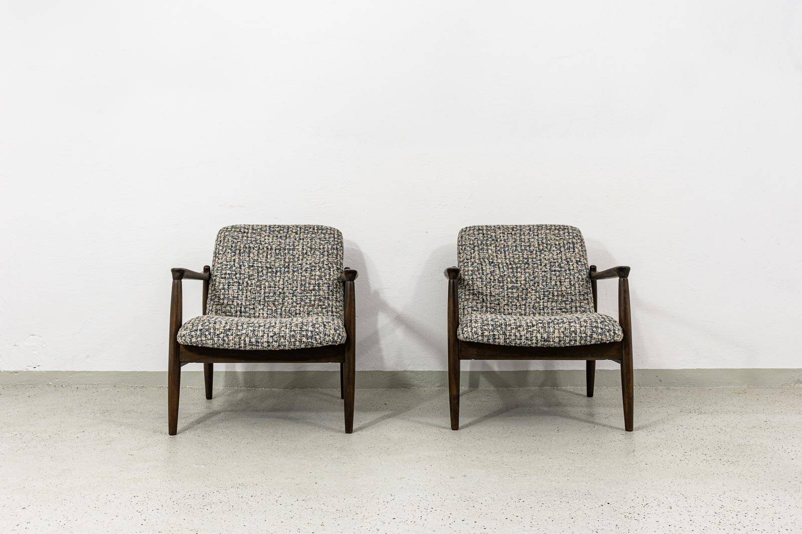 Pair of vintage armchairs GFM-64 by Edmund Homa, GFM, Poland, 1960s