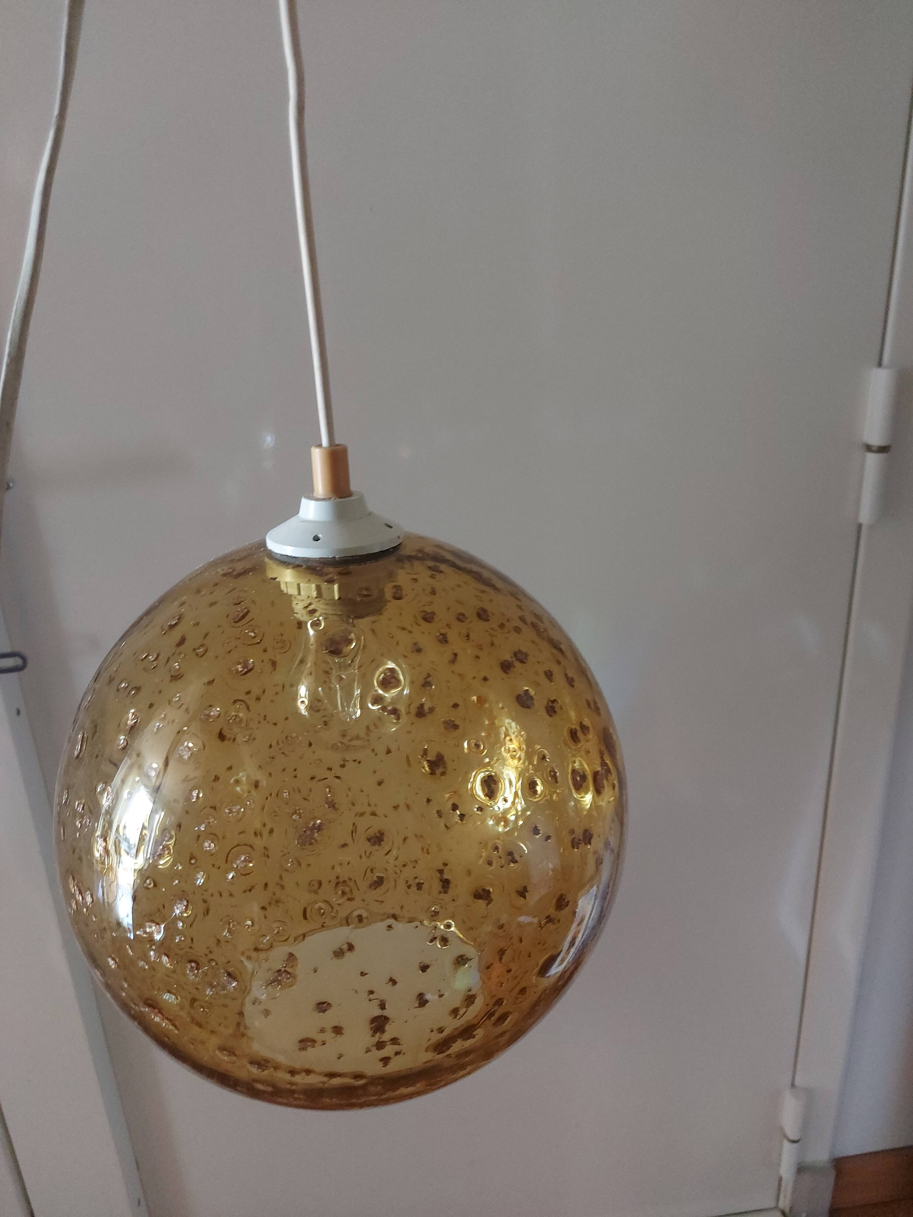 Vintage blown glass pendant lamp