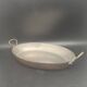 Oval dish with lid in white metal and copper