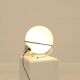 Lampe de table globe en chrome et verre blanc, Italie, années 1970