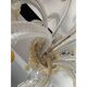 Venetian Murano-Style Glass Chandelier in Transparent and Gold with Flowers