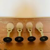 Ensemble de 4 verres à pied et 1 carafe en pâte de verre