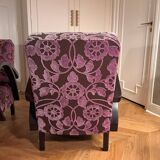Art Deco armchair, reupholstered and covered in Pierre Frey fabric