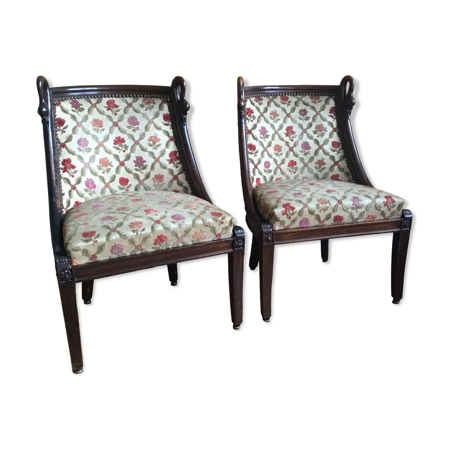 Pair of gooseneck gondola chairs