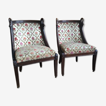 Pair of gooseneck gondola chairs